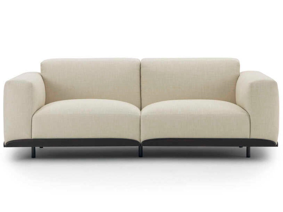 Pecorelle 2-Seat Upholstered Fabric Sofa with Black Metal Legs