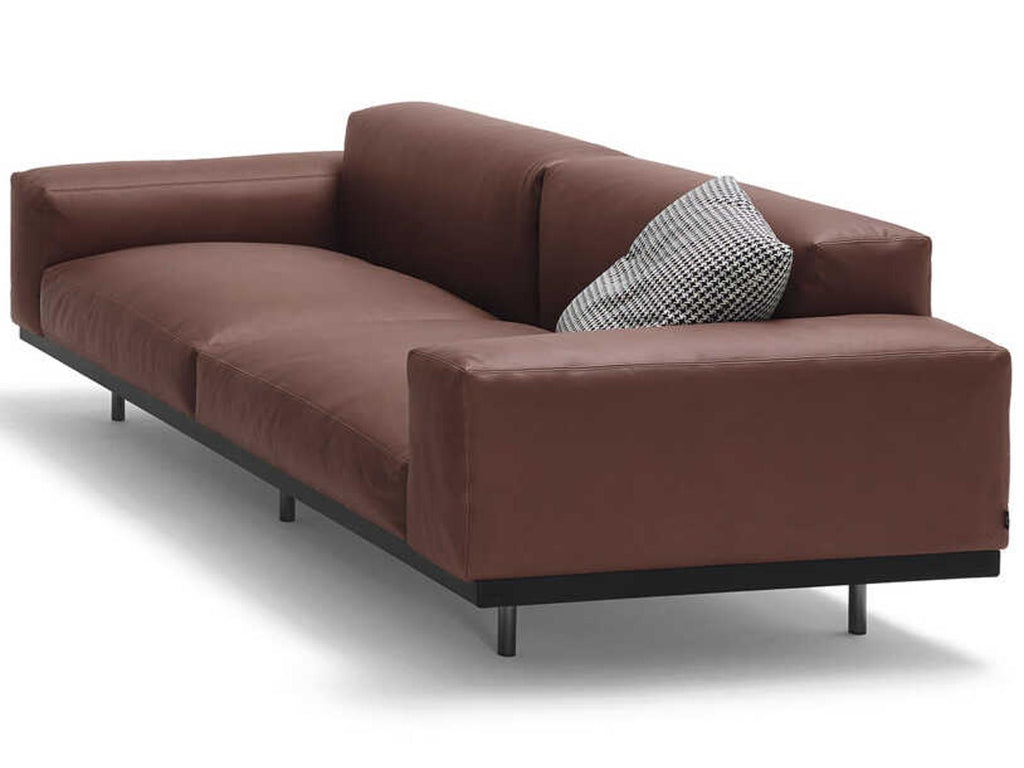 Naviglio 4-Seat Upholstered Sofa in Wenge and Fabric