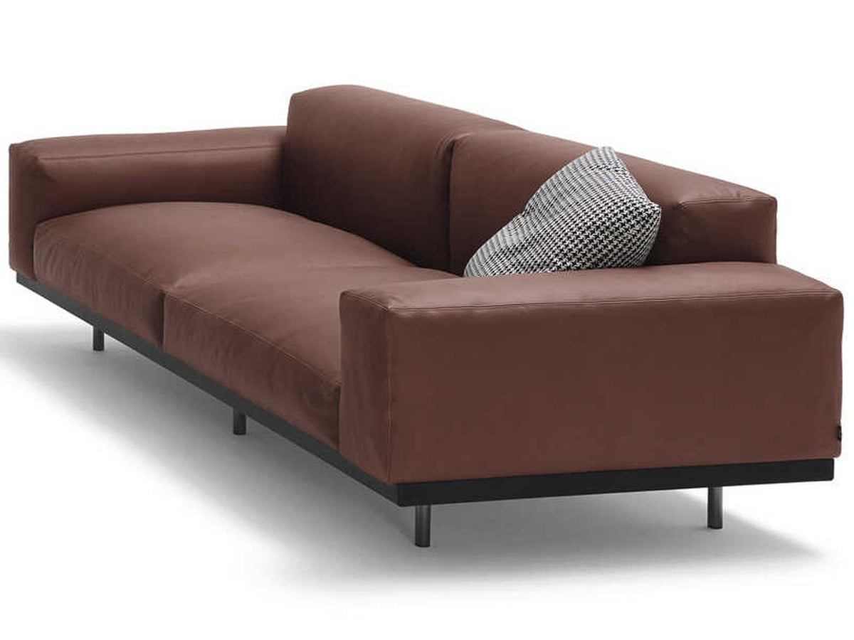 Naviglio 4-Seat Upholstered Sofa in Wenge and Fabric