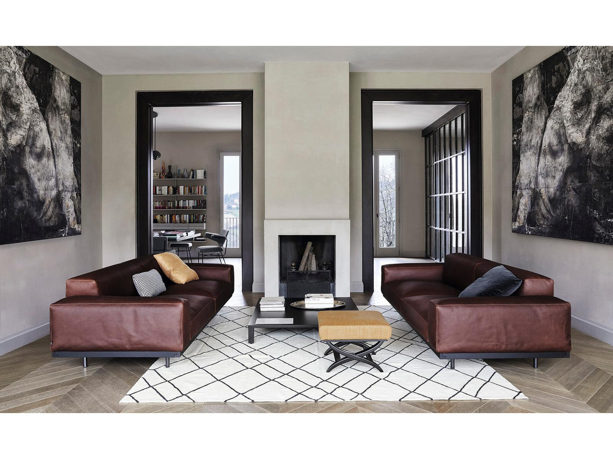 Naviglio 4-Seat Upholstered Sofa in Wenge and Fabric
