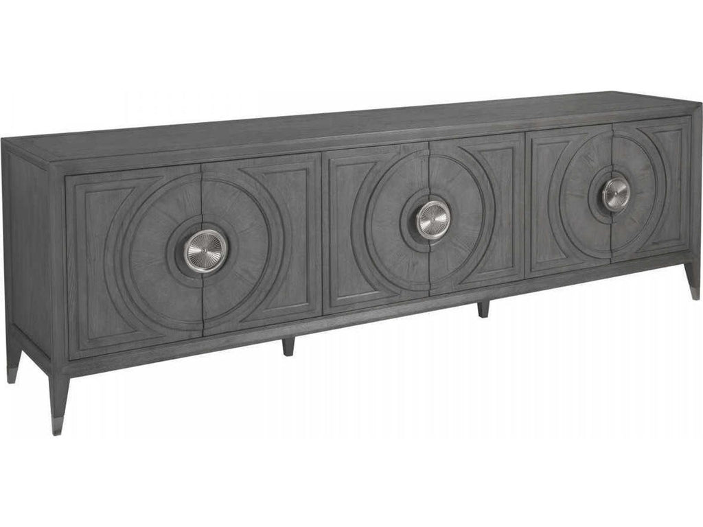 Home Appellation 94-Inch Media Console TV Stand in Brushed Gray Wood