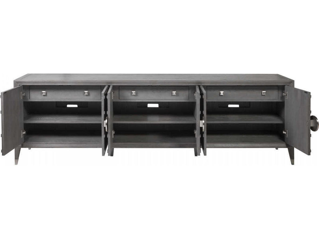 Home Appellation 94-Inch Media Console TV Stand in Brushed Gray Wood