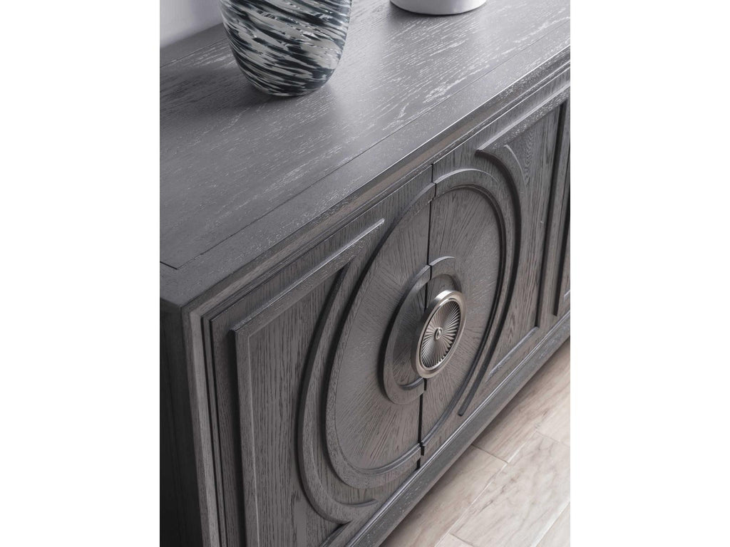 Home Appellation 94-Inch Media Console TV Stand in Brushed Gray Wood
