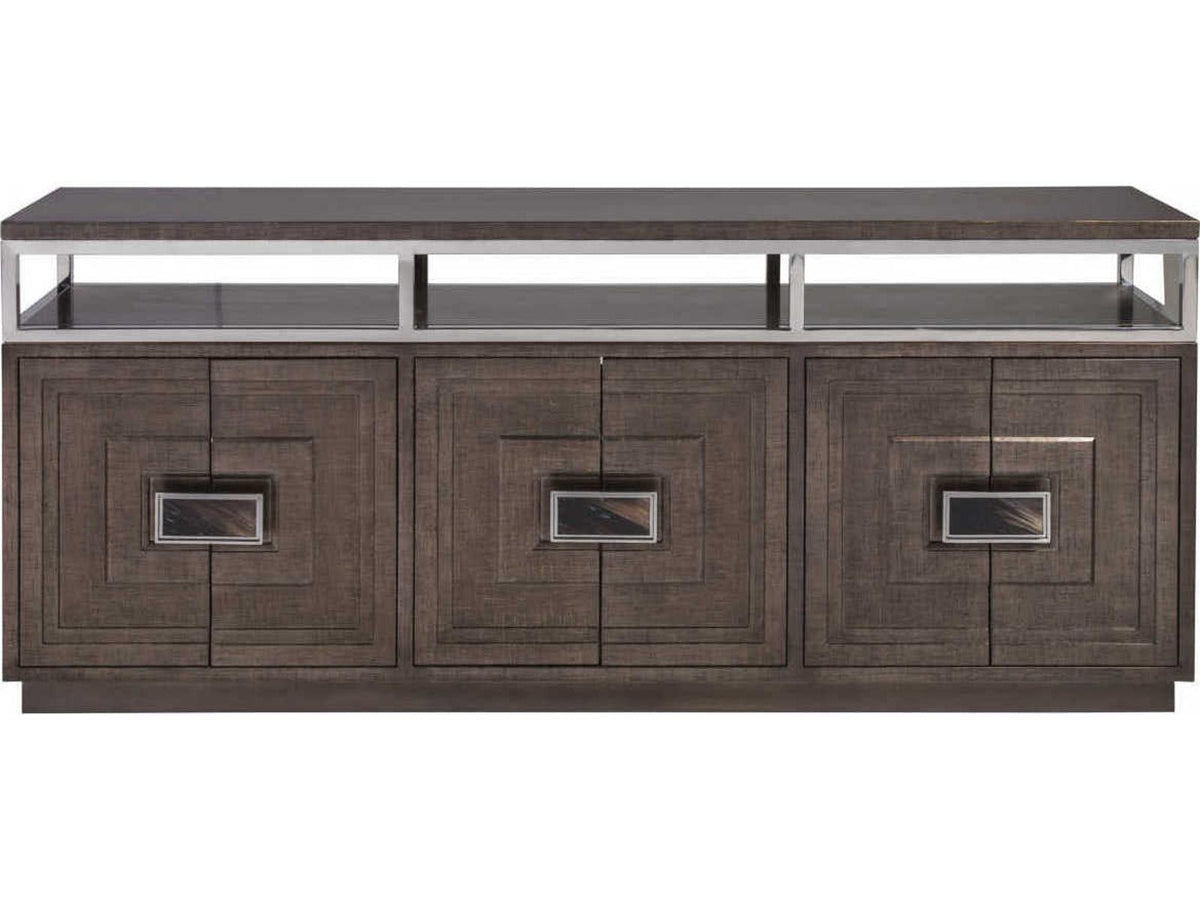 Home Viscount 79-Inch Media Console in Gold and Dark Umber