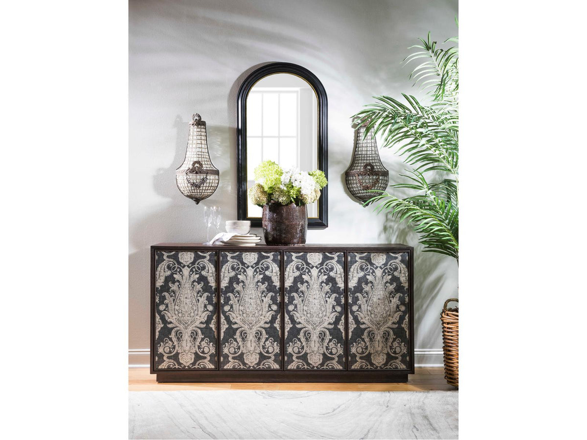 Home Venerato Media Console Mocha Brown Oak Veneer