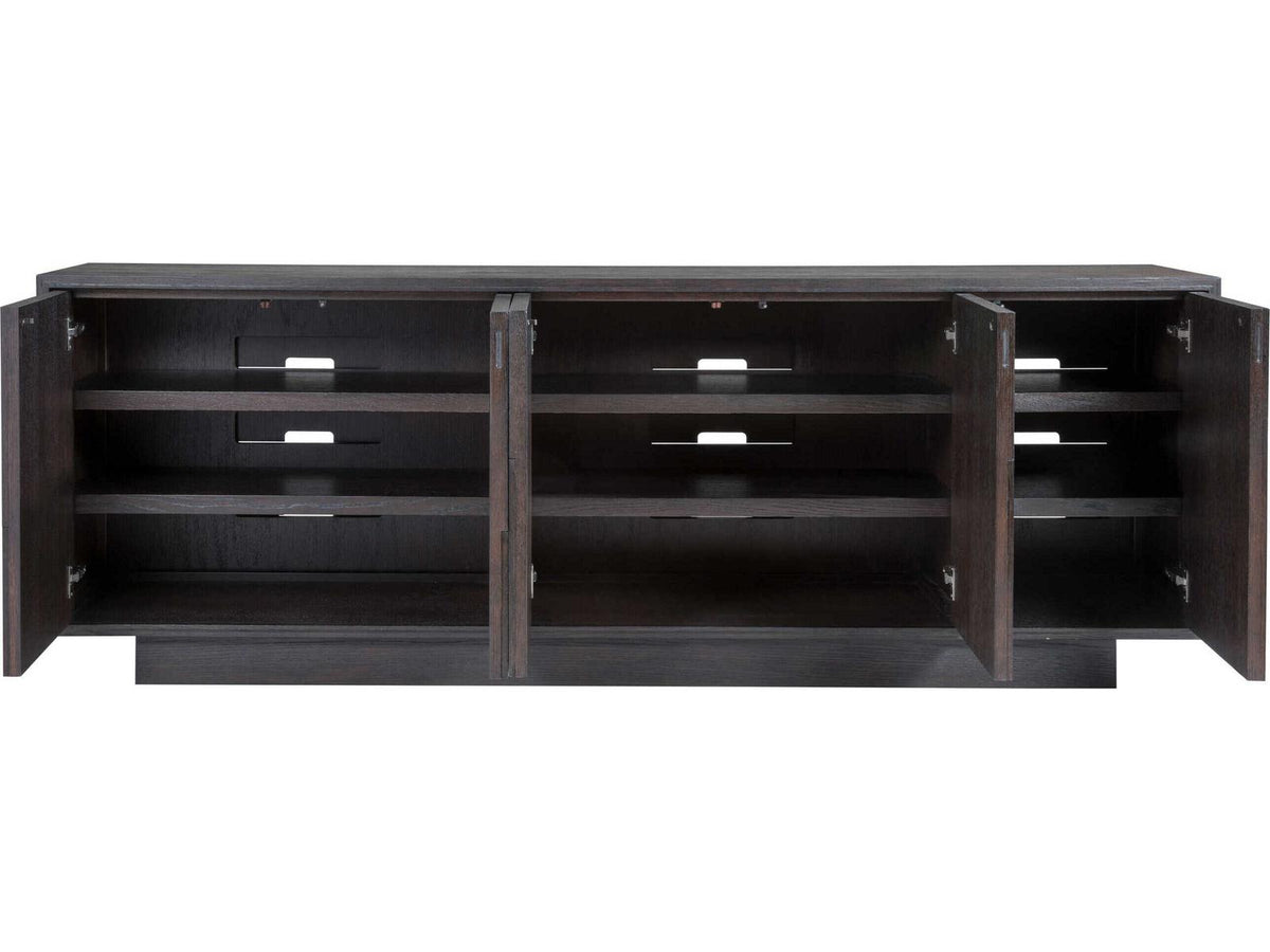 Home Nightfall 87-Inch Oak Wood Media Console in Rich Mocha Brown