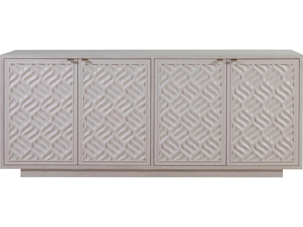 Home Solimar Media Console Table in Cream White Oak
