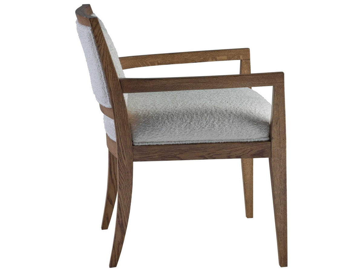 Home Barnaby Upholstered Dining Armchair in White Oak Finish