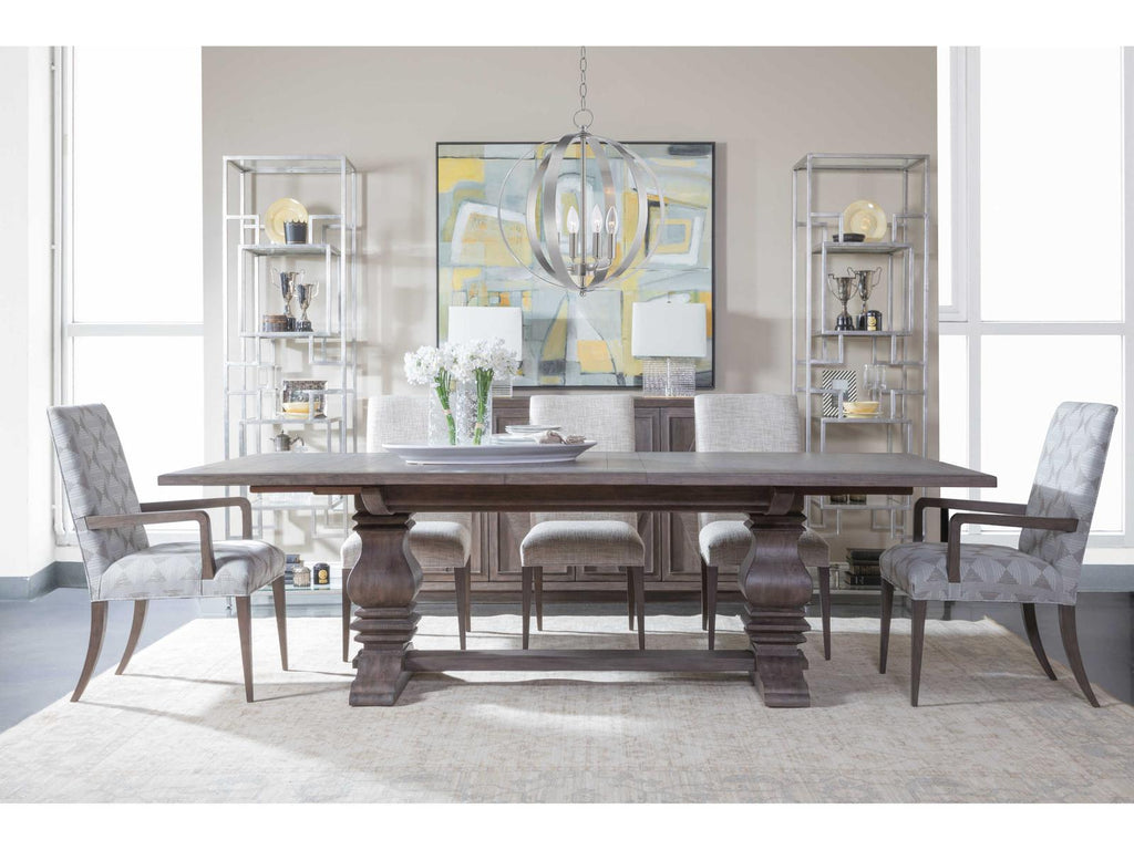 Home Cohesion Axiom 88-Inch Rectangle Extendable Dining Table Antico Finish