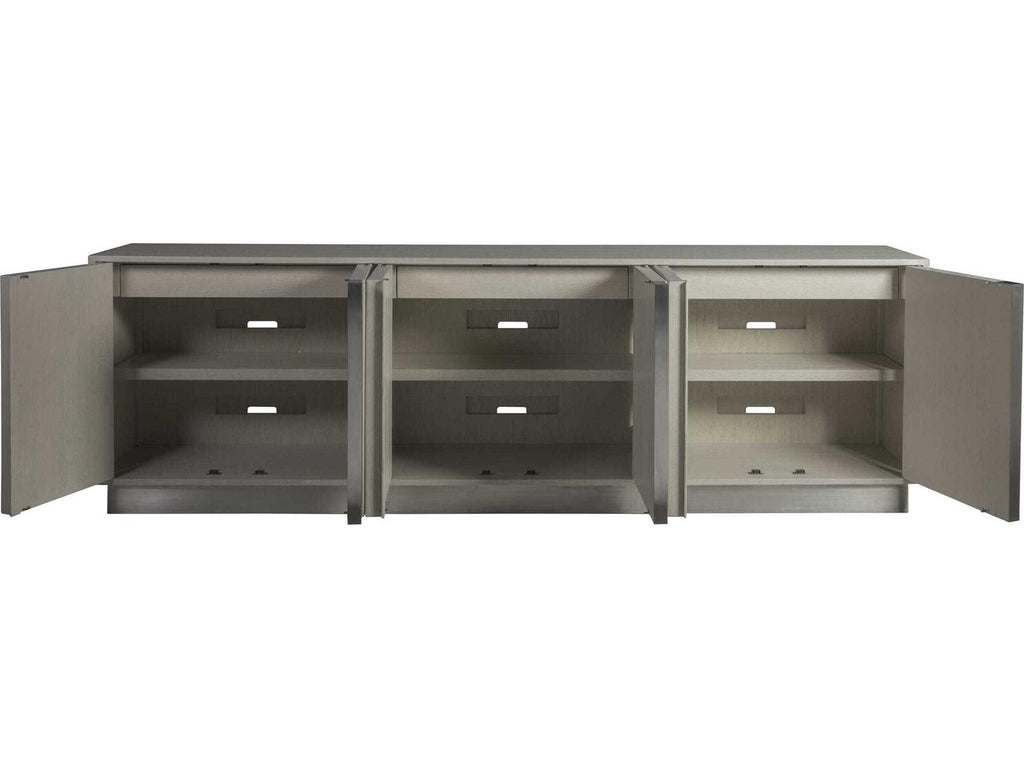 Home Gradient Long Media Console in Cerused White Grey