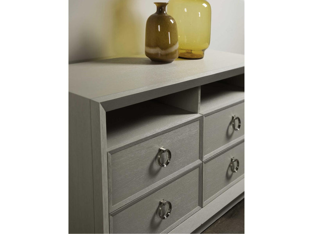 Home Zeitgeist 54-Inch Media Console TV Stand in Brushed White Gray Wood