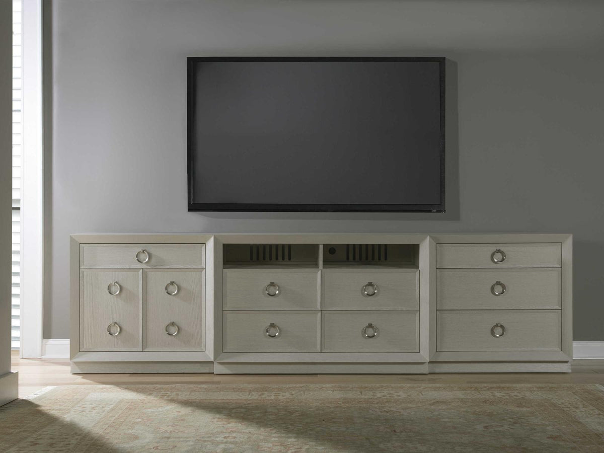 Home Zeitgeist 54-Inch Media Console TV Stand in Brushed White Gray Wood
