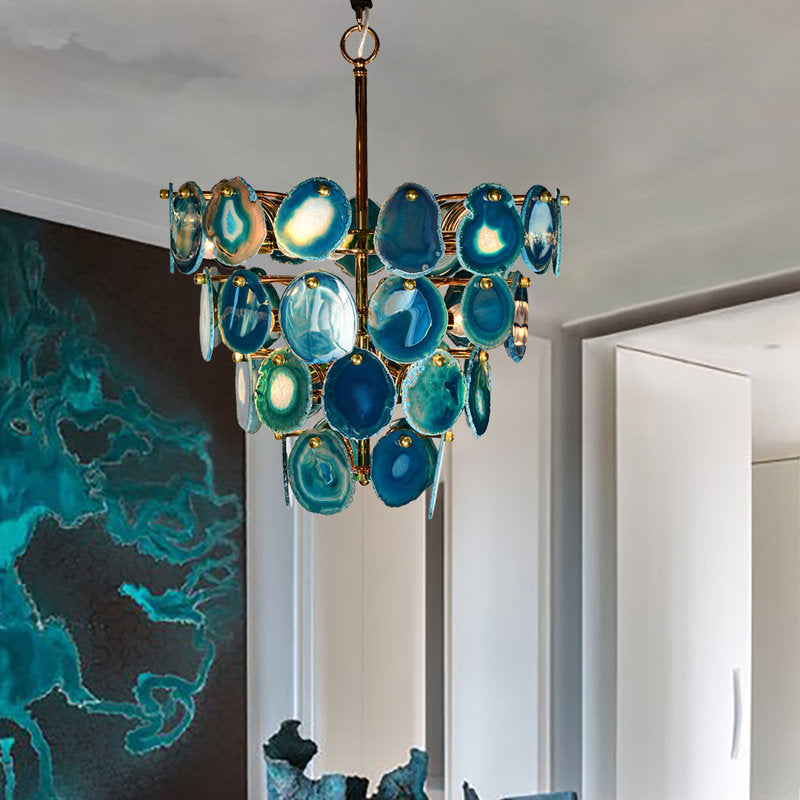 Agate 11 - Light Unique Tiered Chandelier