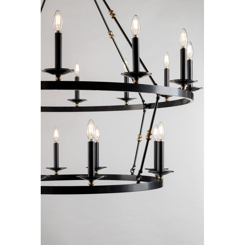 Allendale 36 - Light Candle Style Wagon Wheel Chandelier