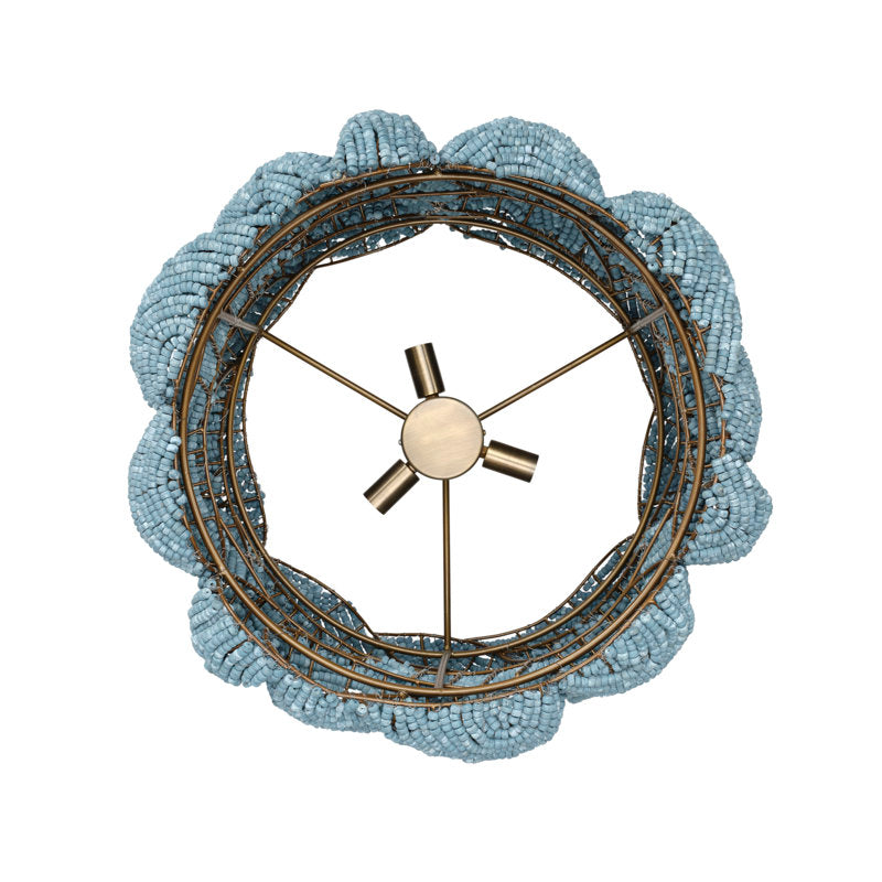 Anguilla 3-Light Wood Beaded Chandelier, Natural