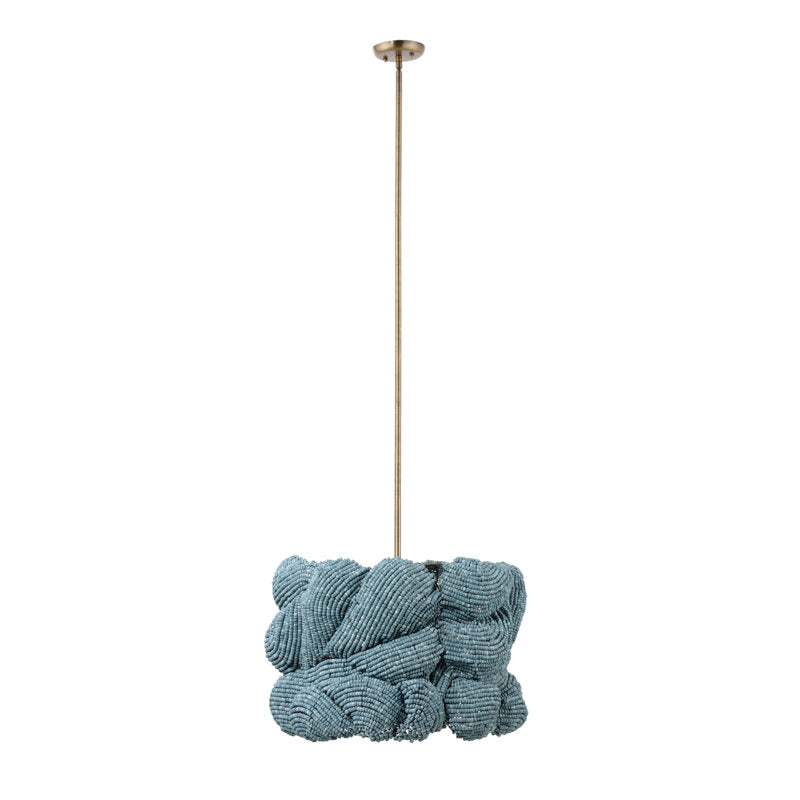 Anguilla 3-Light Wood Beaded Chandelier, Natural