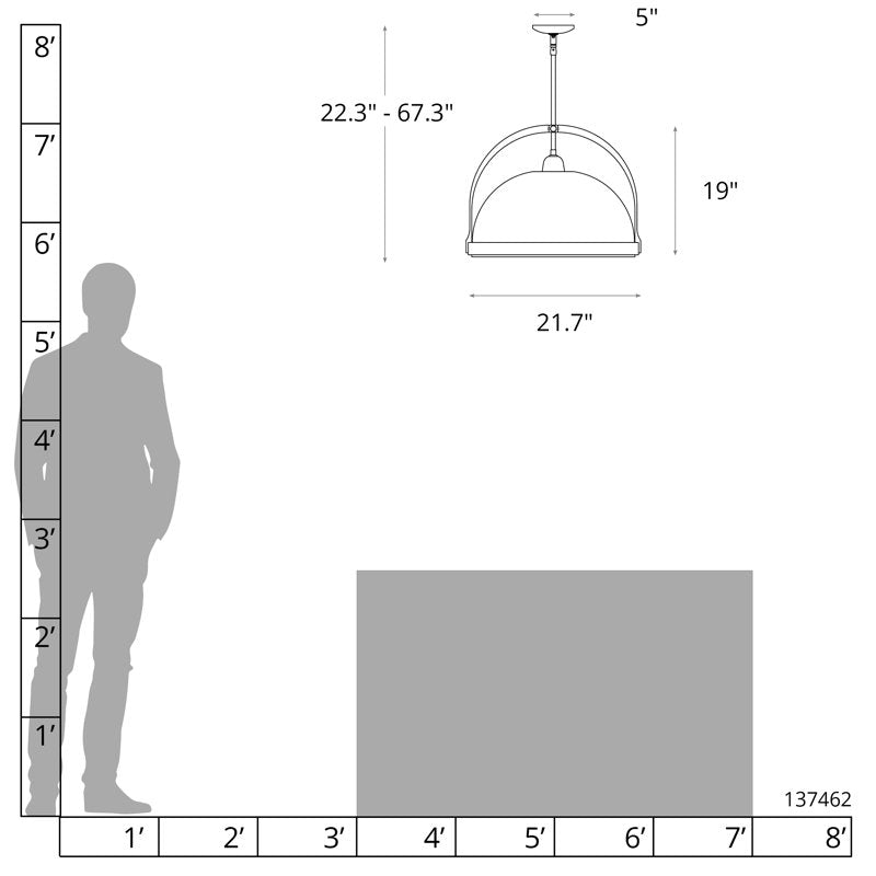 Arc 5 - Light Kitchen Island Linear Pendant