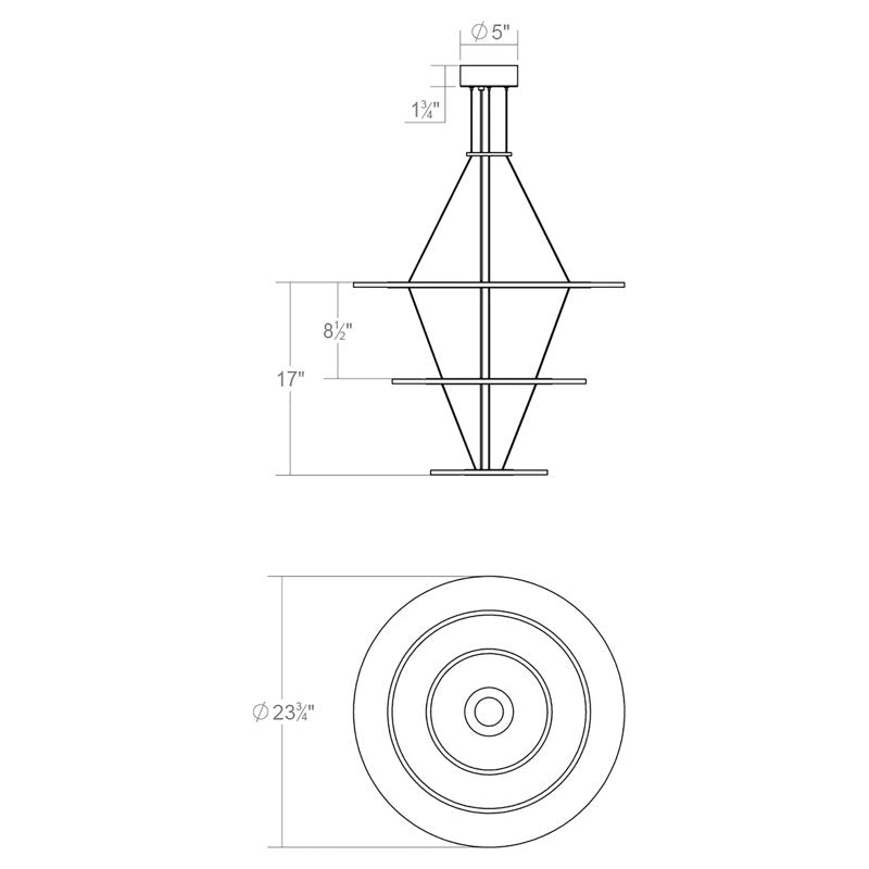 Arctic Rings 3 - Light LED Chandelier