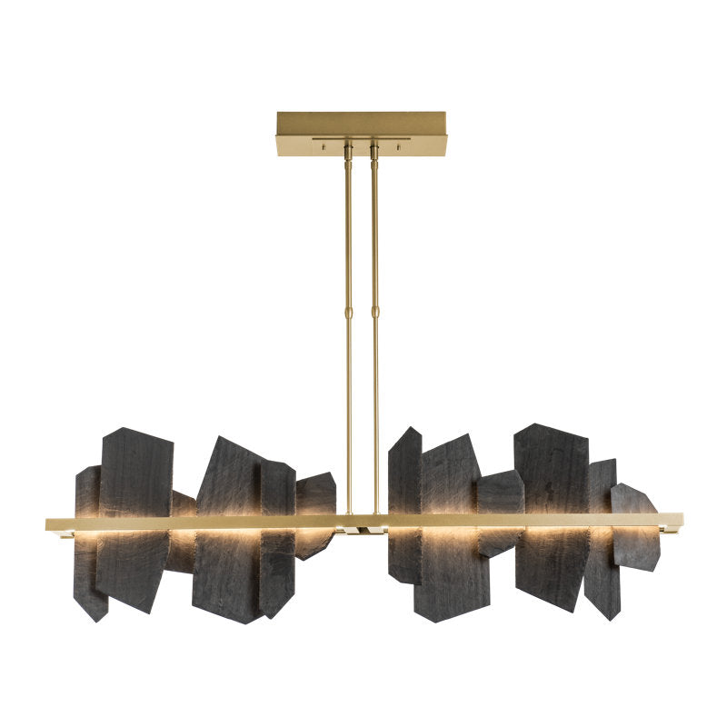 Ardesia 1 - Light Kitchen Island Linear LED Pendant with Slate Accents
