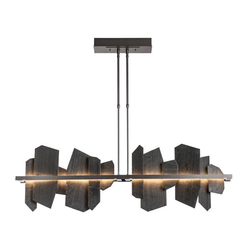 Ardesia 1 - Light Kitchen Island Linear LED Pendant with Slate Accents