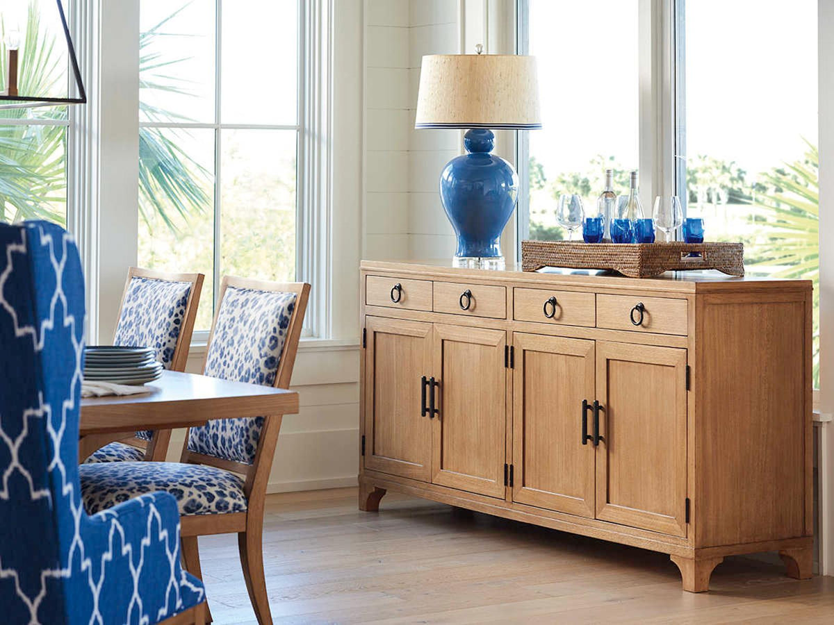 Newport Bayside Buffet Four Door Four Drawer in Sandstone Finish