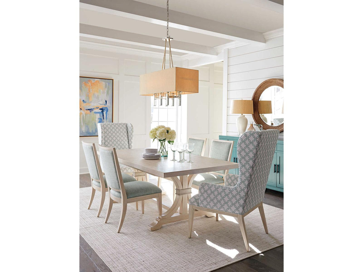 Oceanfront 88 Inch Rectangle Dining Table in Sailcloth Finish