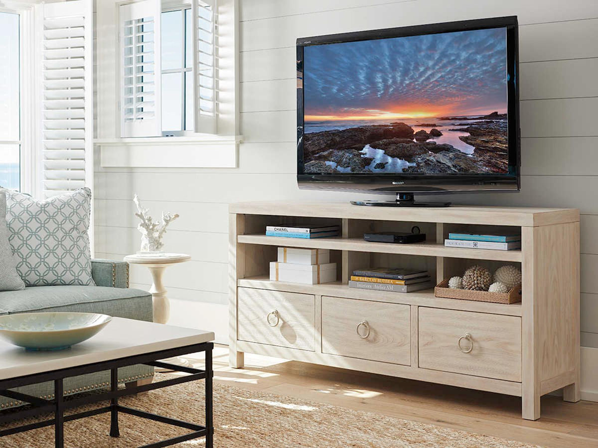 Promontory Media Console in Sailcloth Finish