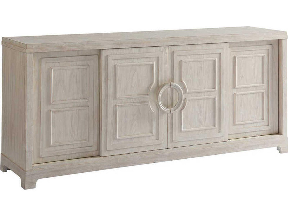 Newport Leeward 78-Inch Media Console with Sliding Bypass Doors in Sailcloth Wood