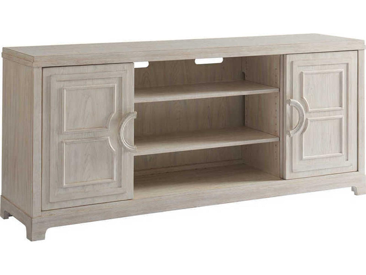 Newport Leeward 78-Inch Media Console with Sliding Bypass Doors in Sailcloth Wood