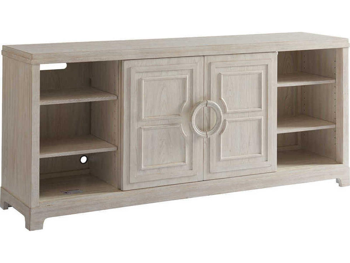 Newport Leeward 78-Inch Media Console with Sliding Bypass Doors in Sailcloth Wood
