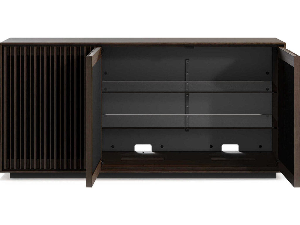 Profile 8477 3-Door Media Console Toasted Oak Hardwood