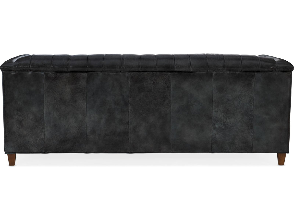 Jaden Tufted Leather Stationary Sofa with 8-Way Hand Tied Construction