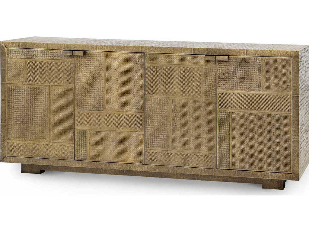 Mark 4-Door Cabinet in Antique Brass