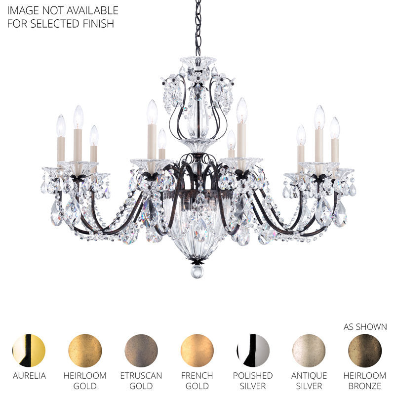Bagatelle 10 Light 24.5in x 35in Chandelier in French Gold with Clear Heritage Handcut Crystals