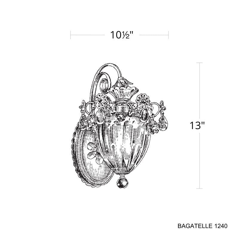 Bagatelle 1 Light Wall Sconce in Heirloom Bronze with Clear Radiance Crystals