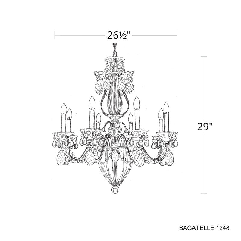 Bagatelle 8 Light 26.5in x 29in Chandelier in Heirloom Gold with Clear Radiance Crystals