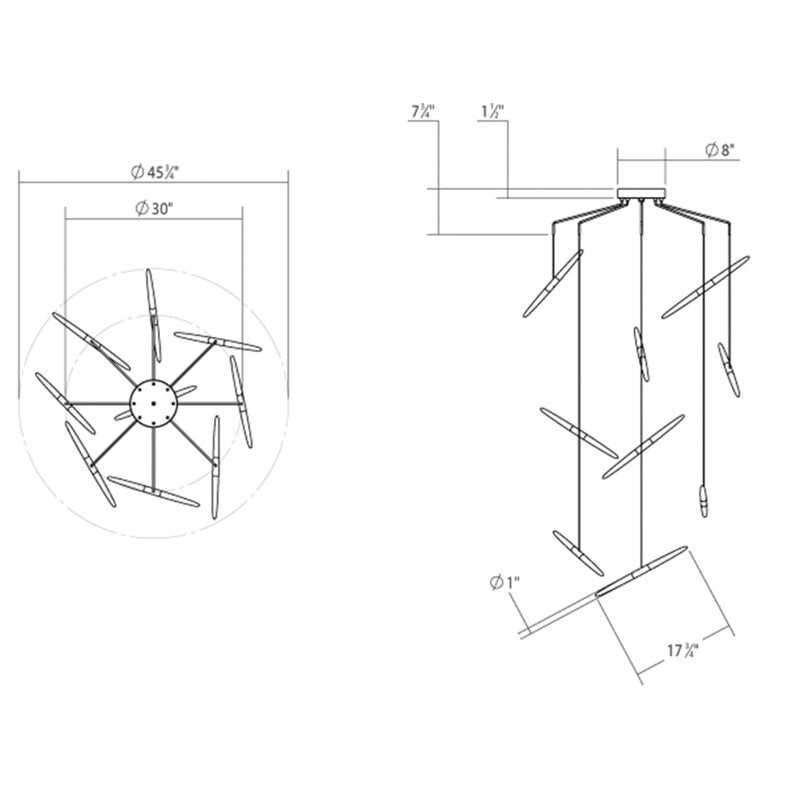Ballet 9 - Light LED Chandelier