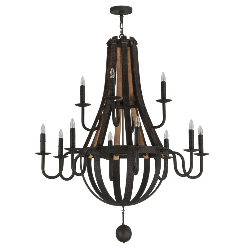 Barrel Stave Madera 12 - Light Chandelier