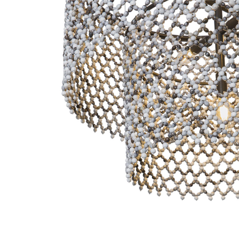 Beaded Imfibinga Bead 3-Tier Chandelier