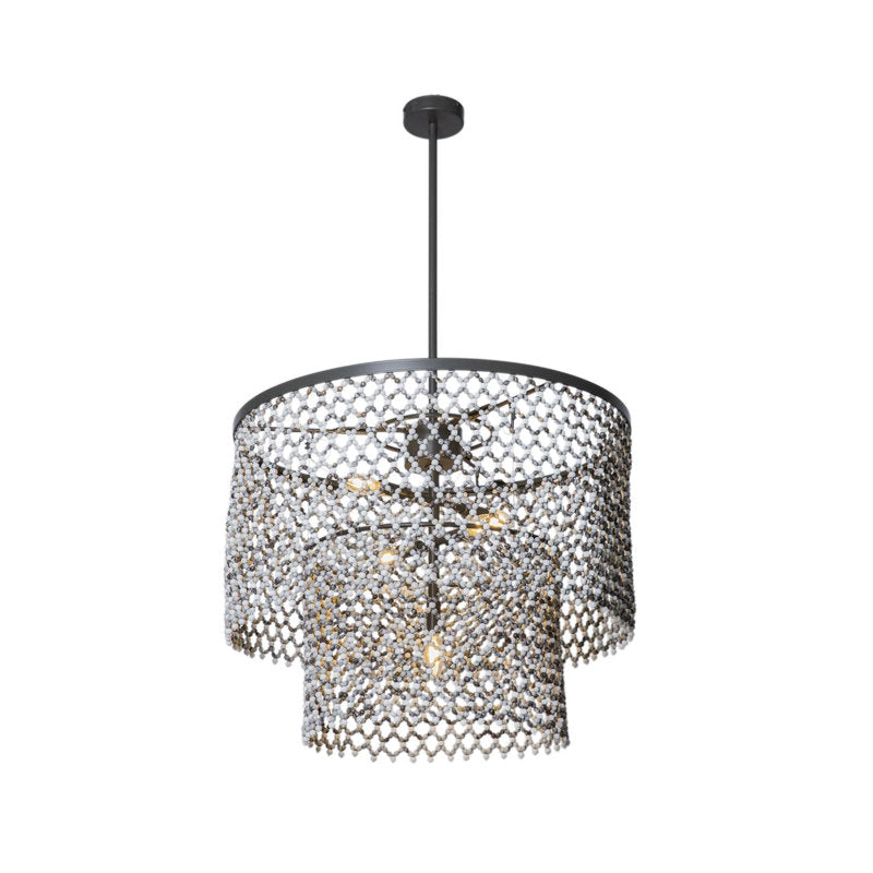 Beaded Imfibinga Bead 3-Tier Chandelier