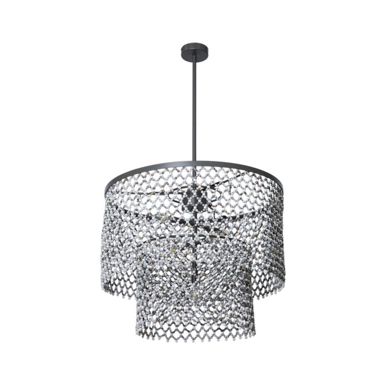 Beaded Imfibinga Bead 3-Tier Chandelier