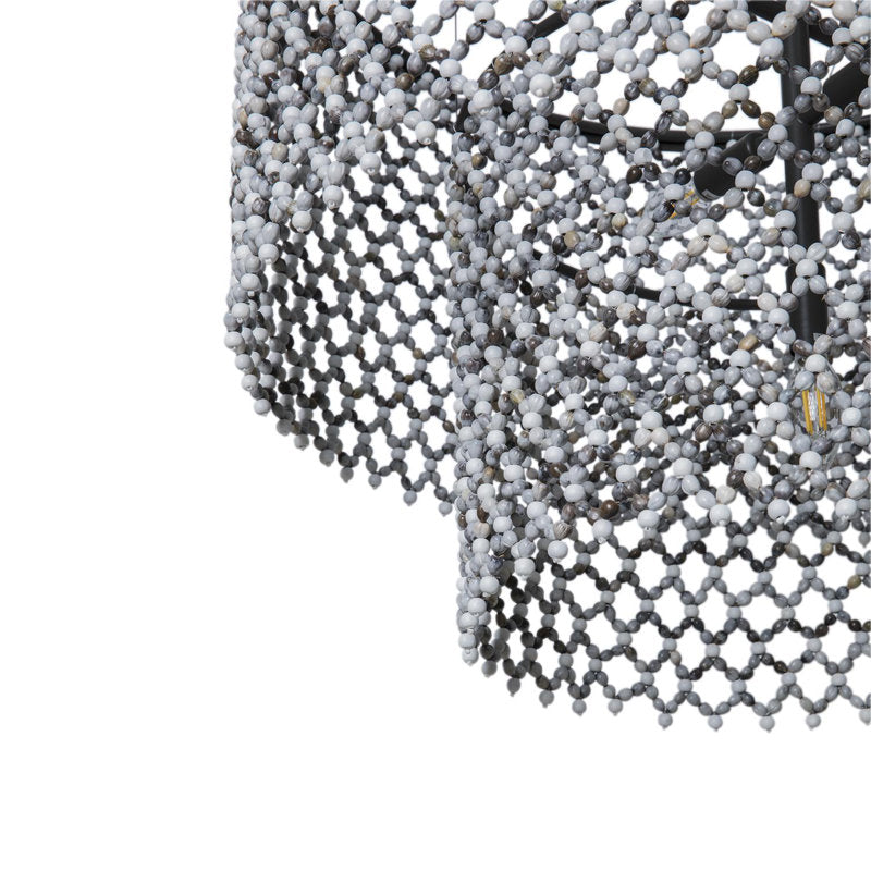 Beaded Imfibinga Bead 3-Tier Chandelier