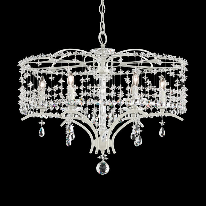 Bella Rose 6 Light 24.5in x 21.5in Chandelier in Antique Silver with Clear Heritage Handcut Crystals
