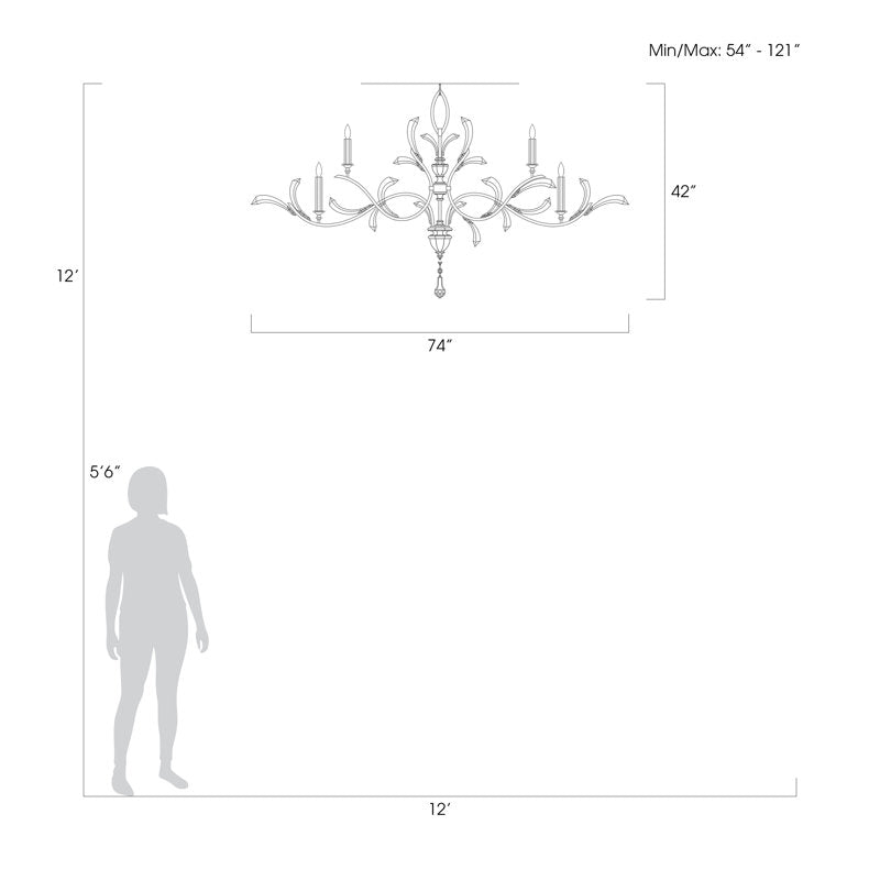 Beveled Arcs 6 - Light Chandelier