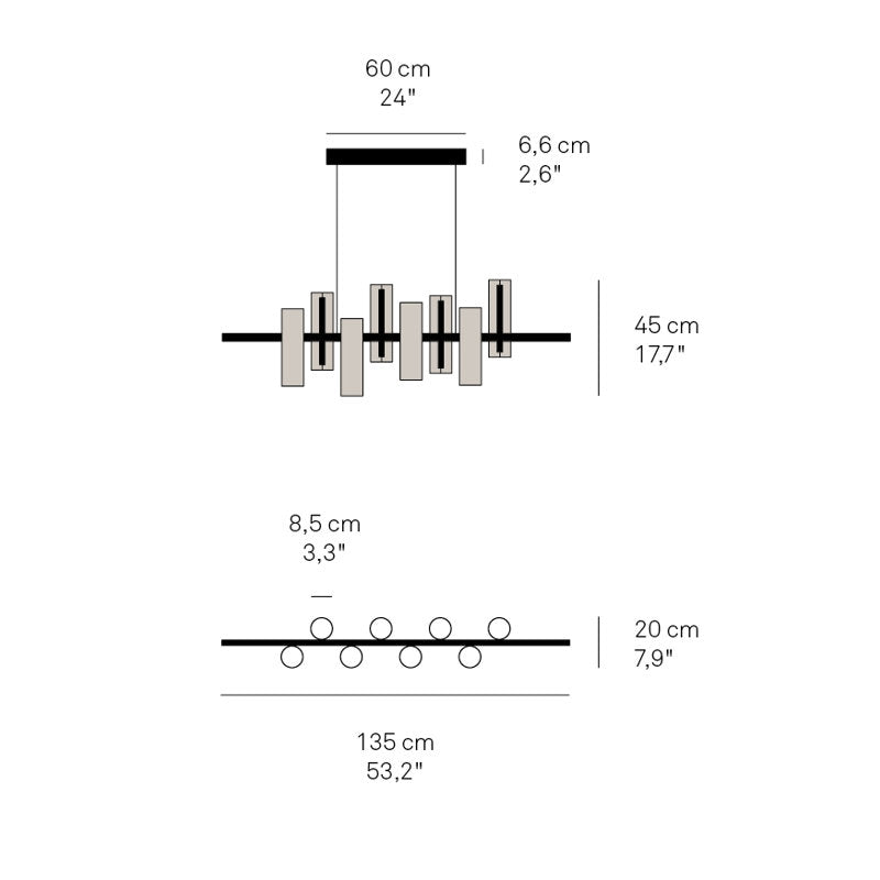 Black Note 8 - Light LED Pendant