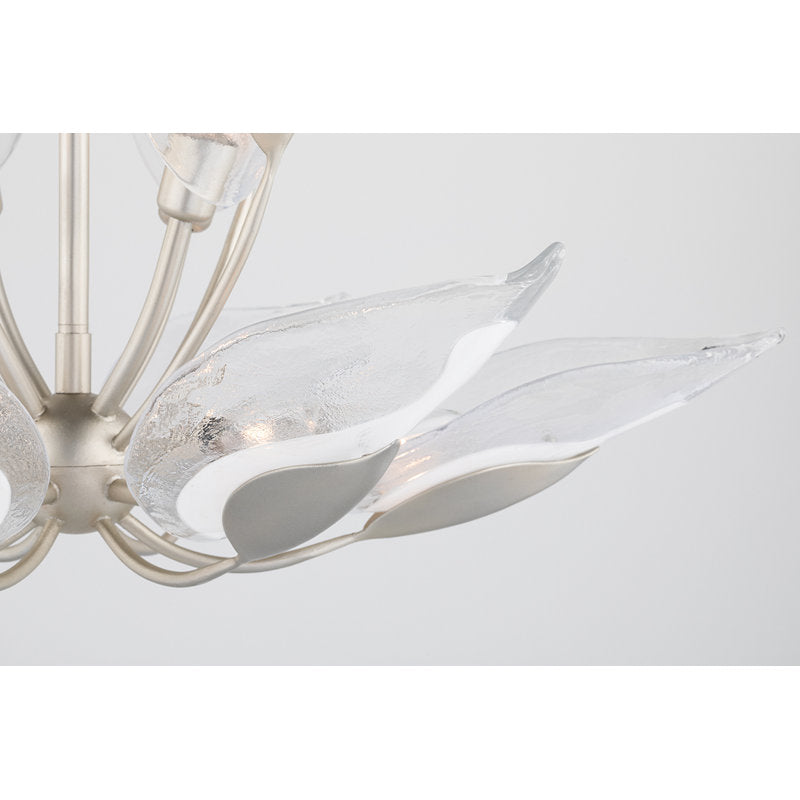 Blossom 10 Light Chandelier - Gold Leaf Finish - Clear Glass