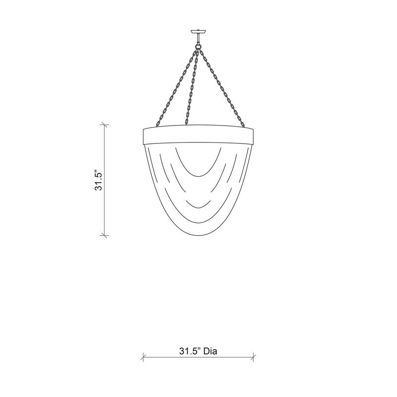Brass &amp; Leather Fringe Chandelier