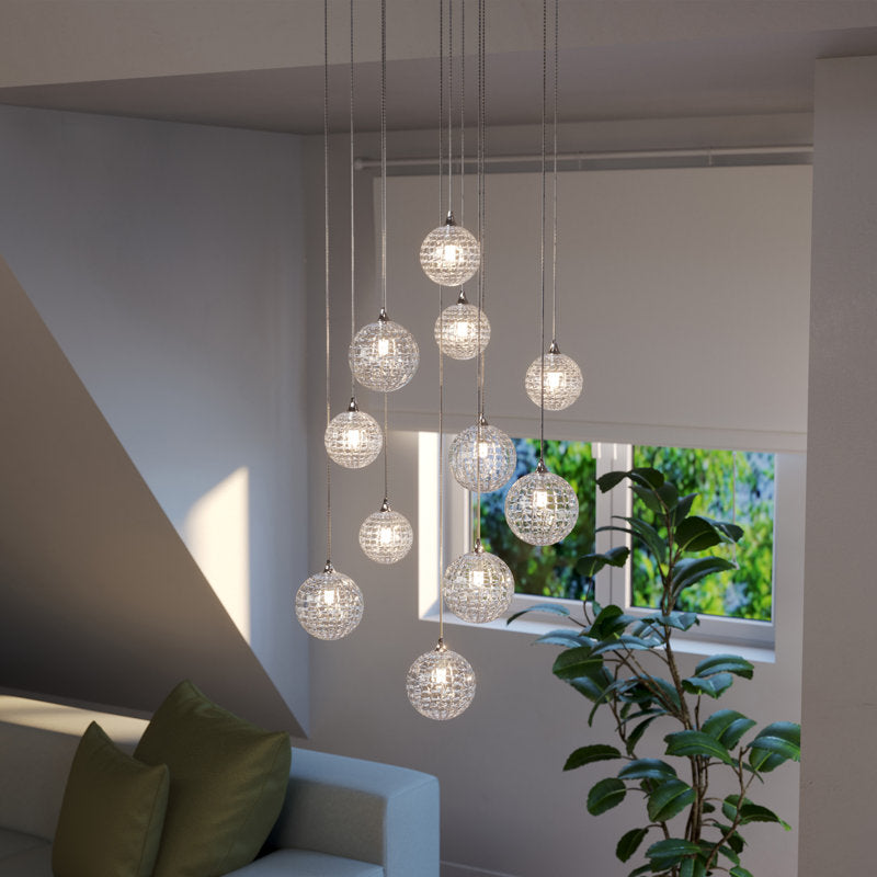 Breeze 11 Clear Glass Pendants Chandelier