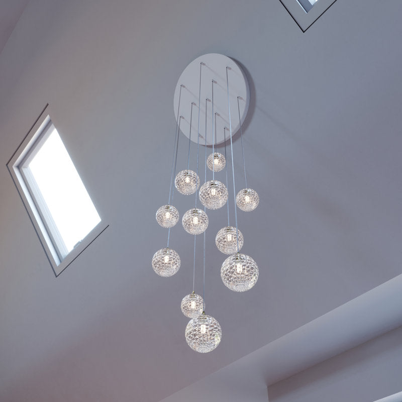 Breeze 11 Clear Glass Pendants Chandelier