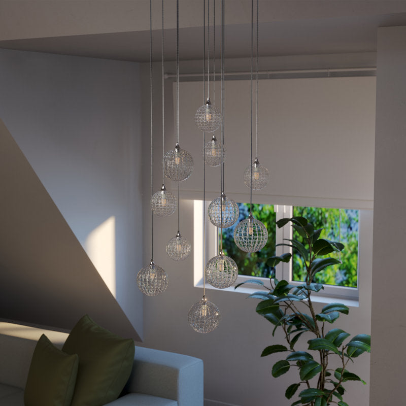Breeze 11 Clear Glass Pendants Chandelier